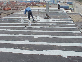 Modified Bitumen Roof During Surface Preparation