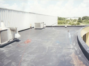 Single-Ply Roofing After Coating Application Complete